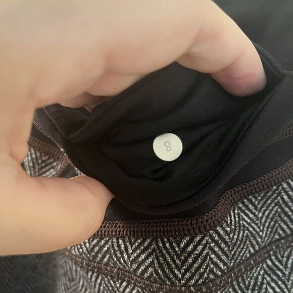 Lululemon Wunder Under Pant Leggings Giant Herringbone Black Heathered Women's 8 - Picture 7 of 14